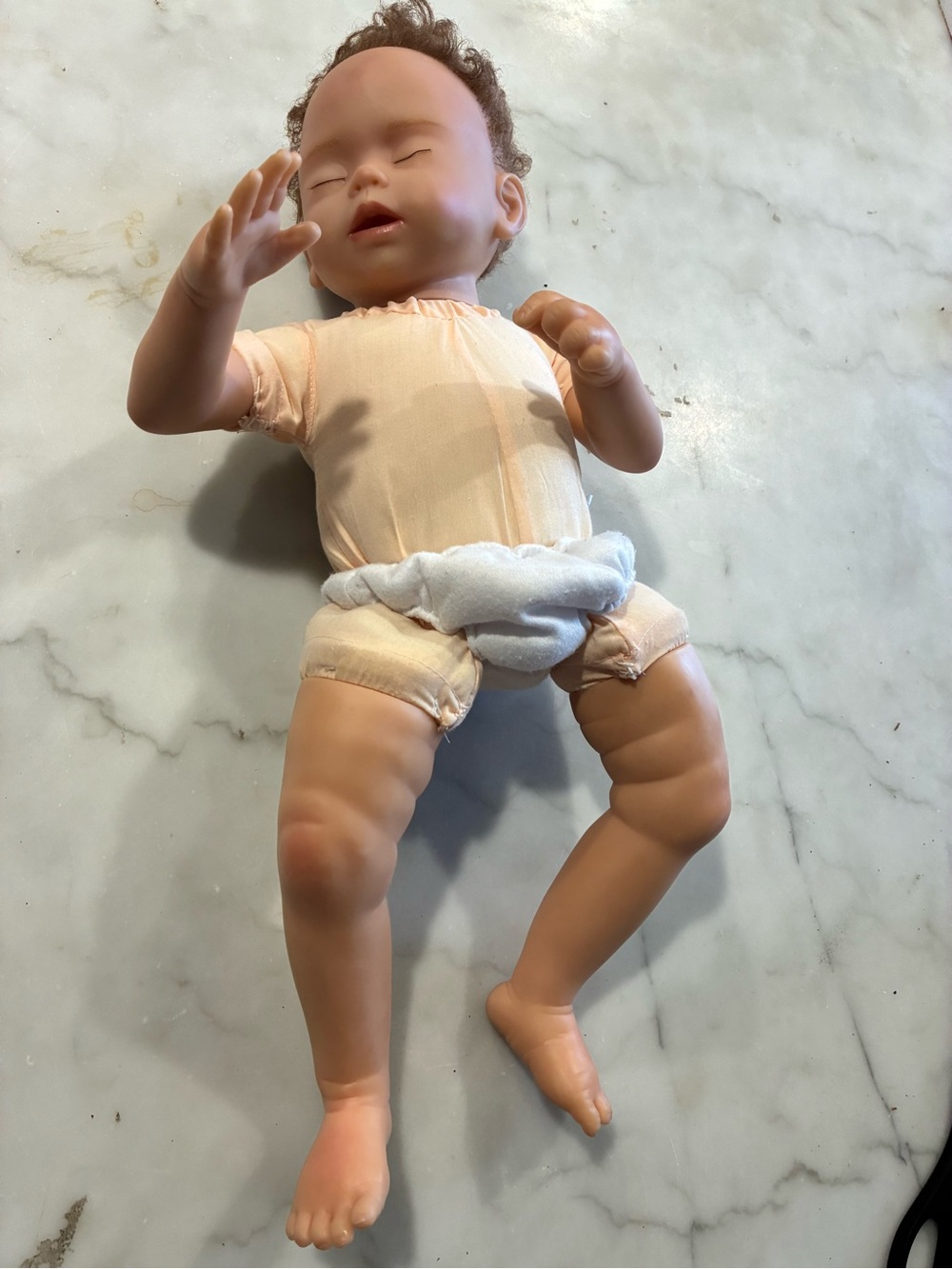 ADG/ MAYRA GARZA REALISTIC NEWBORN BABY BOY DOLL, BROWN HAIR, 18 IN. WEIGHTED
